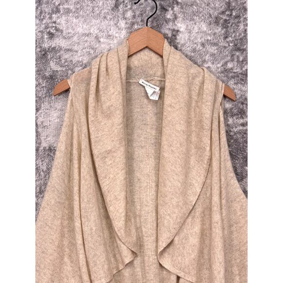 White Warren Cardigan Large Womens 100% Cashmere Ivory Open Front Sweater - Picture 2 of 7